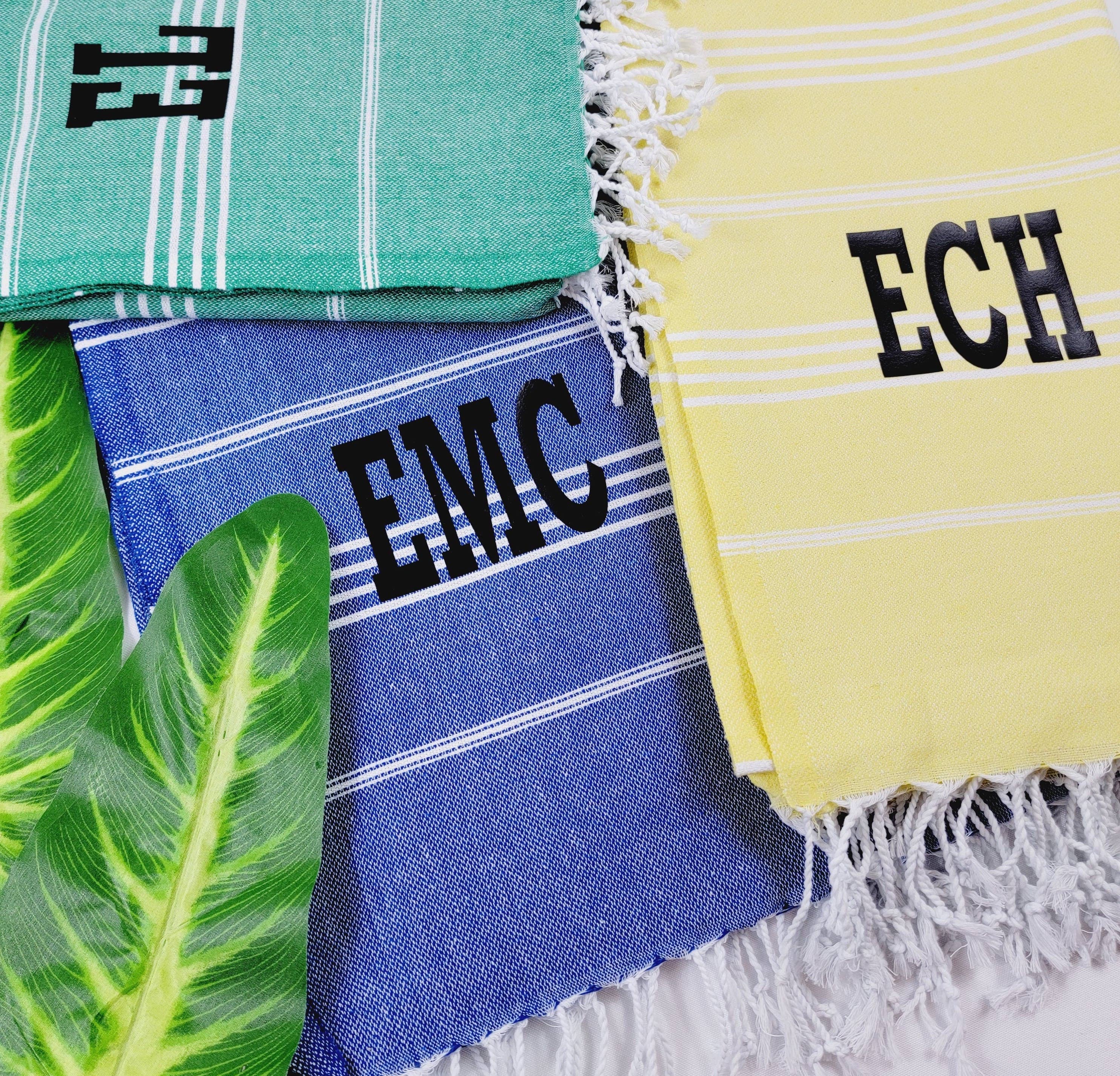 EBRU Home - Vente Serviette de plage - Ensemble de 10 serviettes de plage, ensemble de serviettes sans sable assorties, serviette personnalisée17