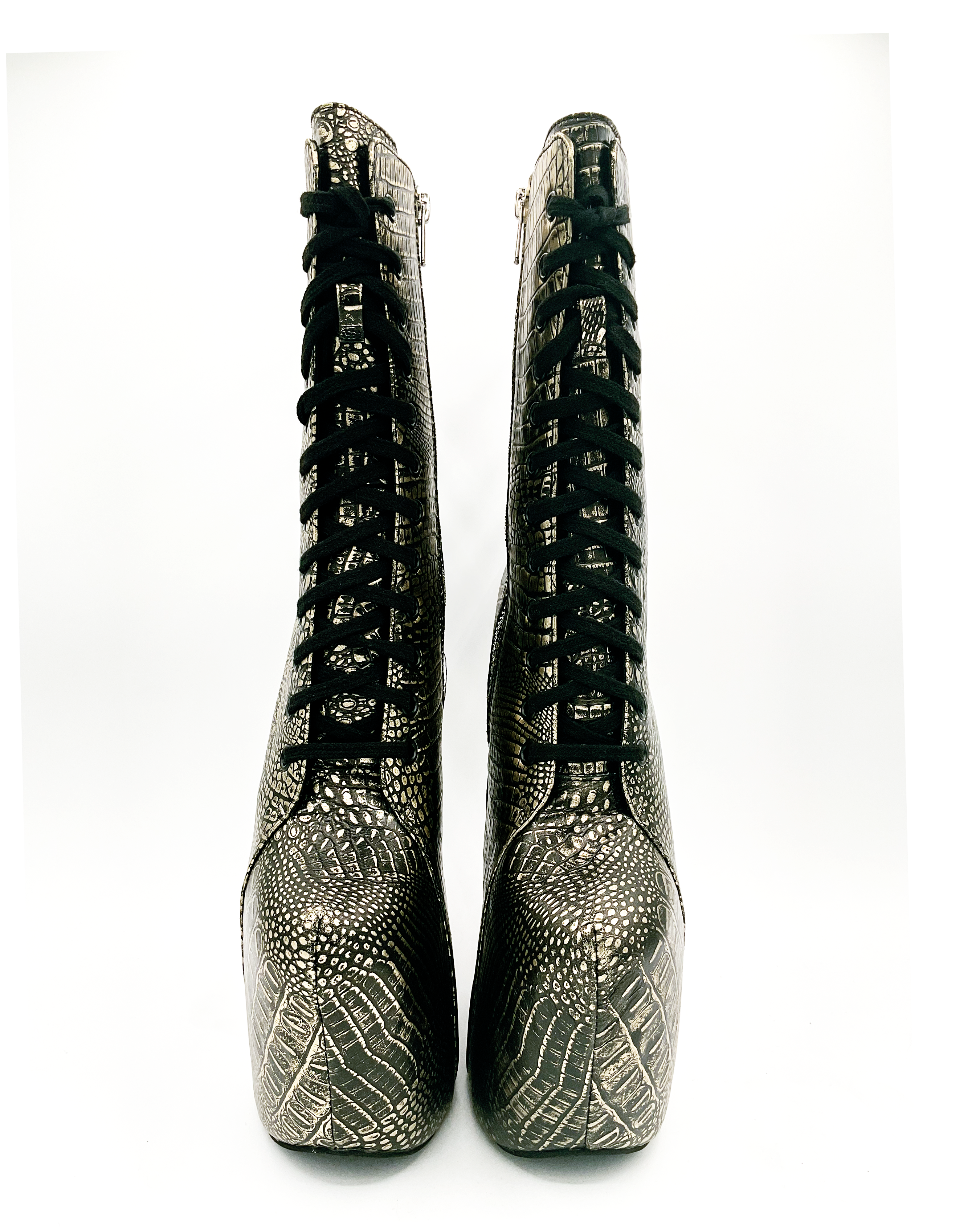 Charla Tedrick Footwear - Wholesale Platform Heels - Women's - Prehistoric Gold Platform Boot3