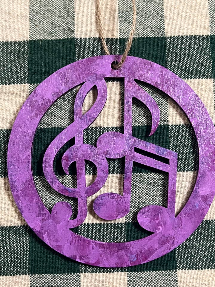 Hand-Painted Music Note Ornament (F3) for wholesale by ON THE GO Studio