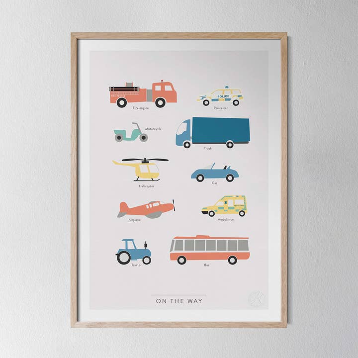 Onderweg - Vervoersposter voor kinderen voor wholesale door Kunskapstavlan