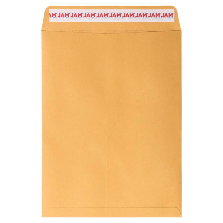 JAM PAPER - Wholesale Envelopes - 9x12 Brown Kraft Manila Envelopes, Peel & Seal, 100-Pack