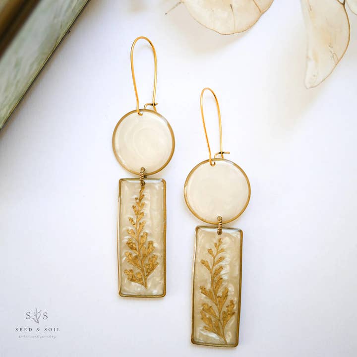 Midas Modern Shape Earrings for wholesale by Seed & Soil Botanical Jewelry