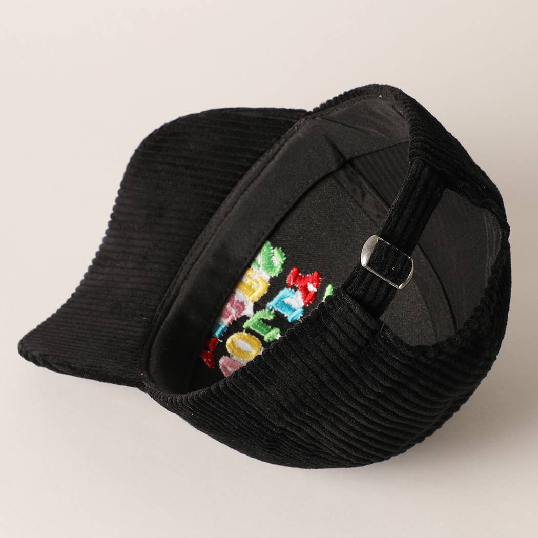 Fashion City - Wholesale Baseball Cap - Women's - Holly Jolly Vibes Embroidery Corduroy Cap2