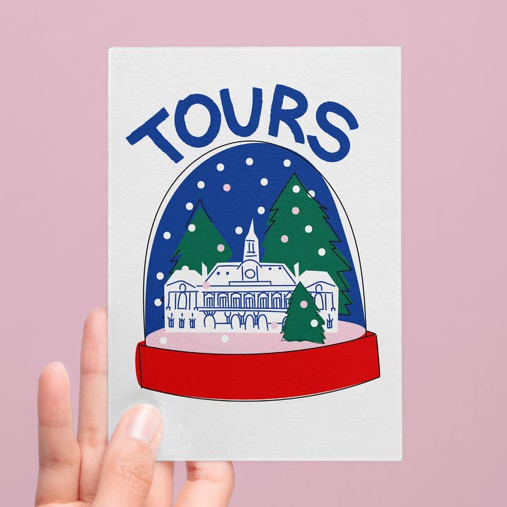 Marie de Tours Schneeball-Weihnachtskarte | ville de Tours für den Großhandel von Lemon.lemoff