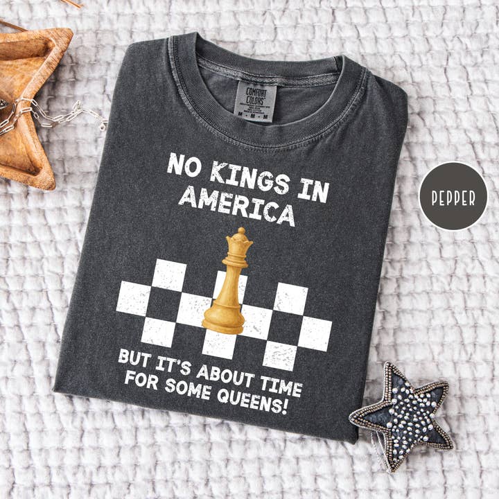 Chess Lover No Kings in America Anti-Trump Protest Comfort Colors Tee for wholesale by CindyL Boutique