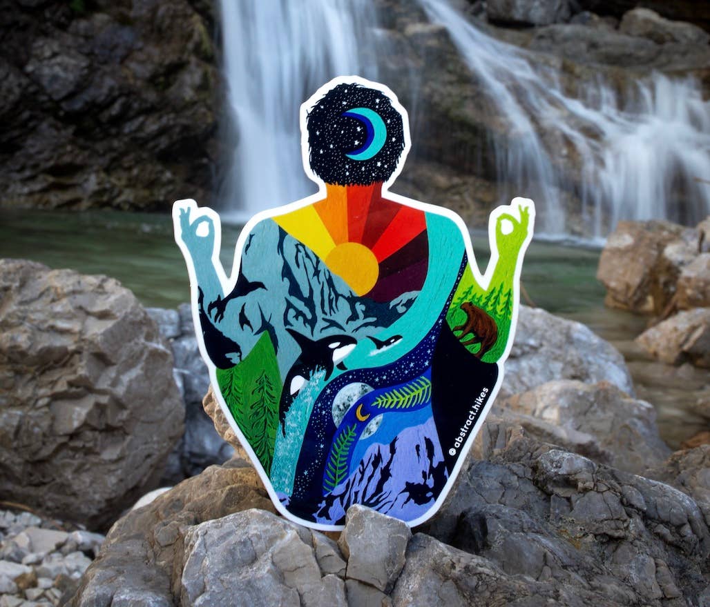 Abstract Hikes - Wholesale Sticker - Yoga Sticker: "Meditation Man"