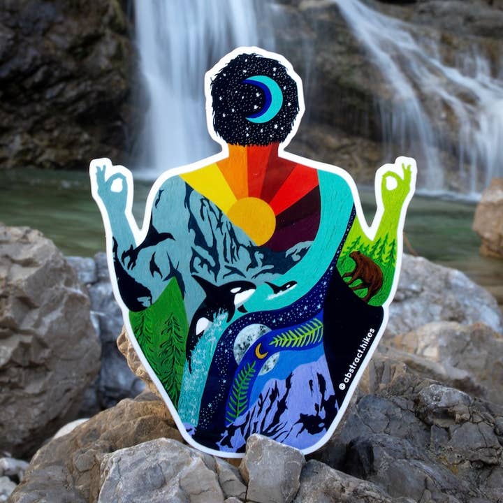 Abstract Hikes - Wholesale Sticker - Yoga Sticker: "Meditation Man"0