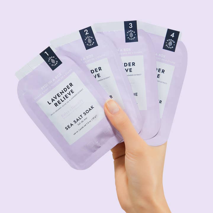 VOESH New York - Wholesale Nailcare Set - Pedi in a Box Deluxe 4 Step Lavender Relieve