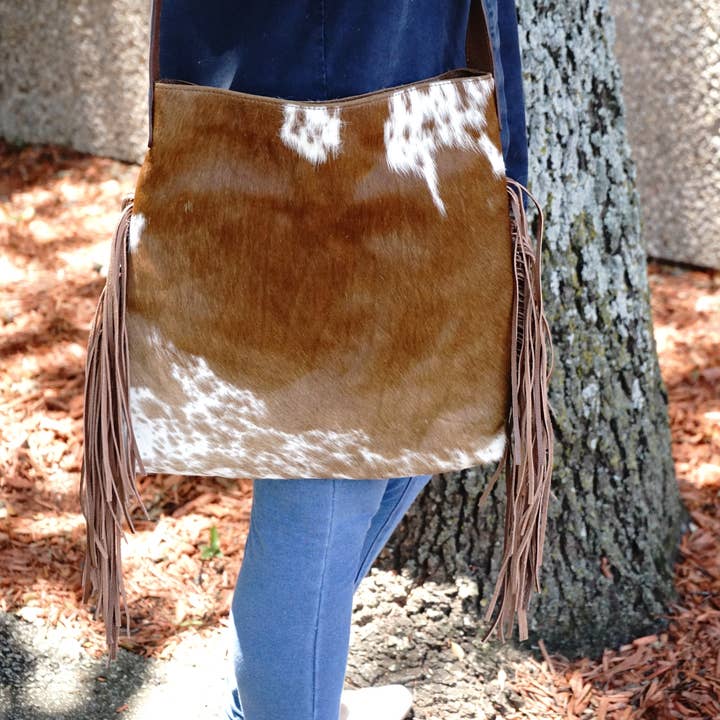 Genius leather cowhide crossbody double sided hair on 502 for wholesale by Rodeo