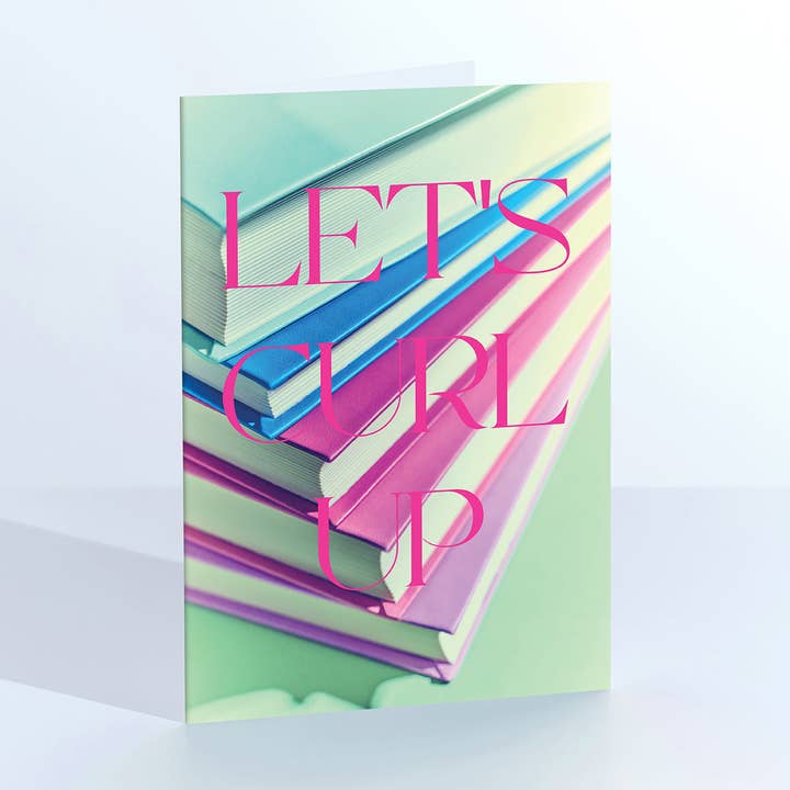 Lets Curl Up Book Lovers Greetings Card for wholesale by Ornament Art