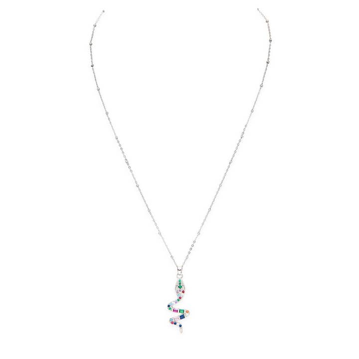 Artini Accessories - Wholesale Pendant/Charm Necklace - Cubic Zirconia Snake Pendant Necklace1