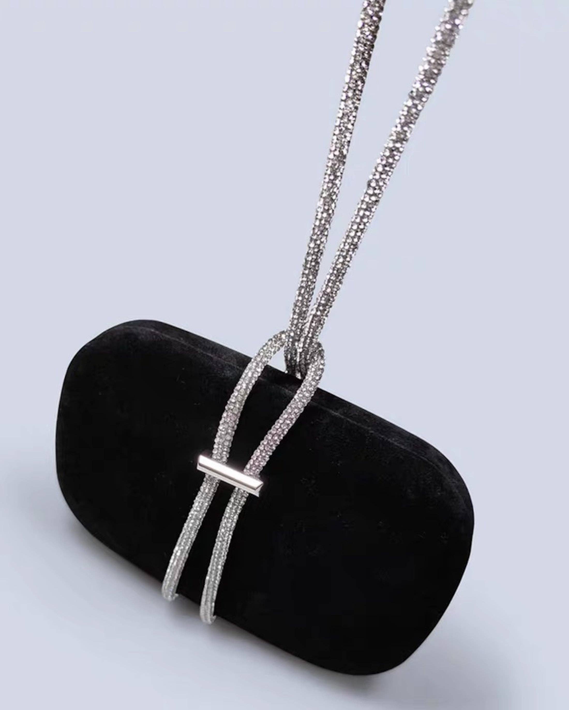 LanLivia - Wholesale Clutch Bag - Women's - Luxe Black Velvet Party clutch-Sparkling Diamond Belt6