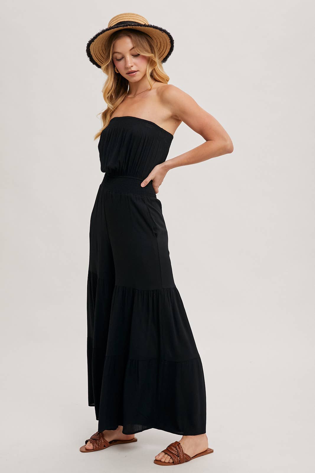 Bluivy – Engroshandel Jumpsuit - Dame – Smocket, lagdelt buksedragt med brede ben12