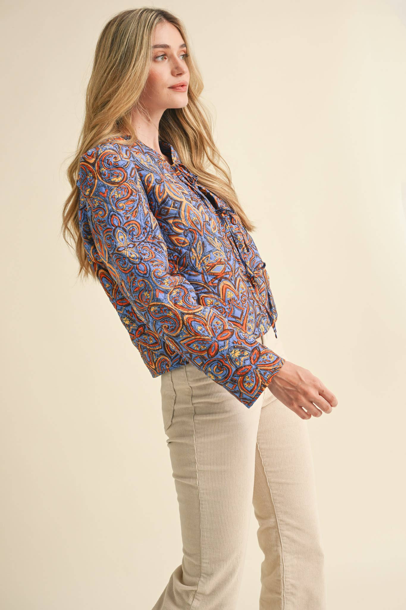 &MERCI - Wholesale Jacket - Women's - EXCLUSIVE PRINT QUILTED PAISLEY PRINT JACKET MJK363427