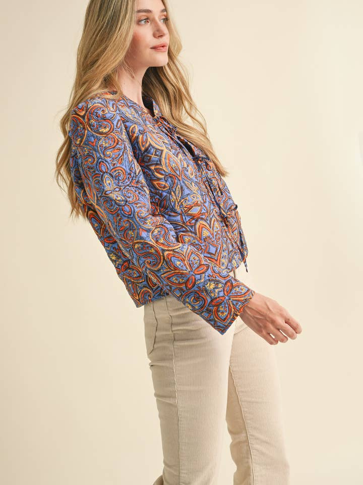 &MERCI - Wholesale Jacket - Women's - EXCLUSIVE PRINT QUILTED PAISLEY PRINT JACKET MJK363427