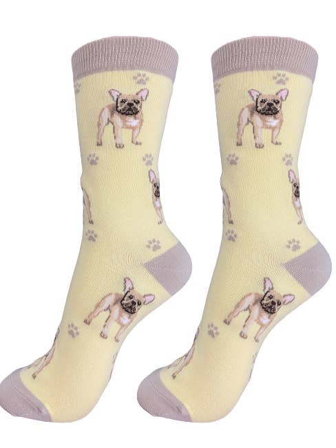 E&S Pets - Wholesale Socks - Unisex - French Bulldog - Unisex - Fun Novelty Crew Dog Socks