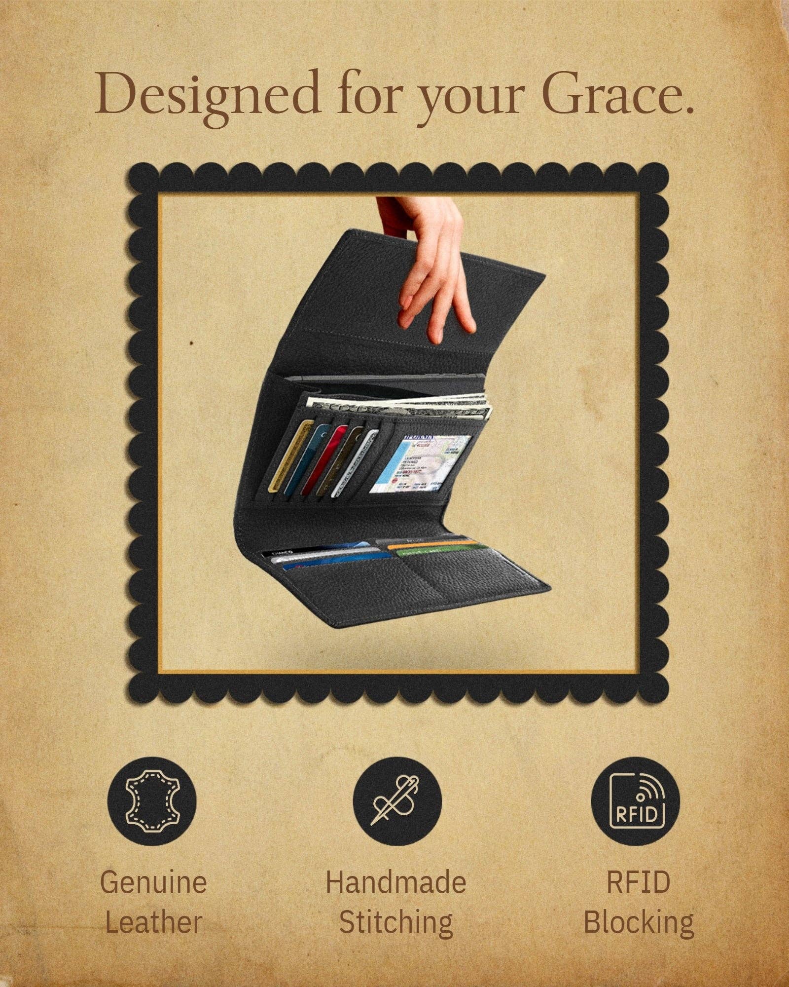 Access Denied Accessories - Wholesale Wallet - Women's - Trifold Clutch RFID Wallets For Women With Checkbook Holder20