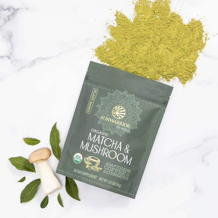 Sunwarrior - Wholesale Powdered Health Drink - Be Well Matcha & Mushroom Drink Mix - Adaptogenic Coffee5