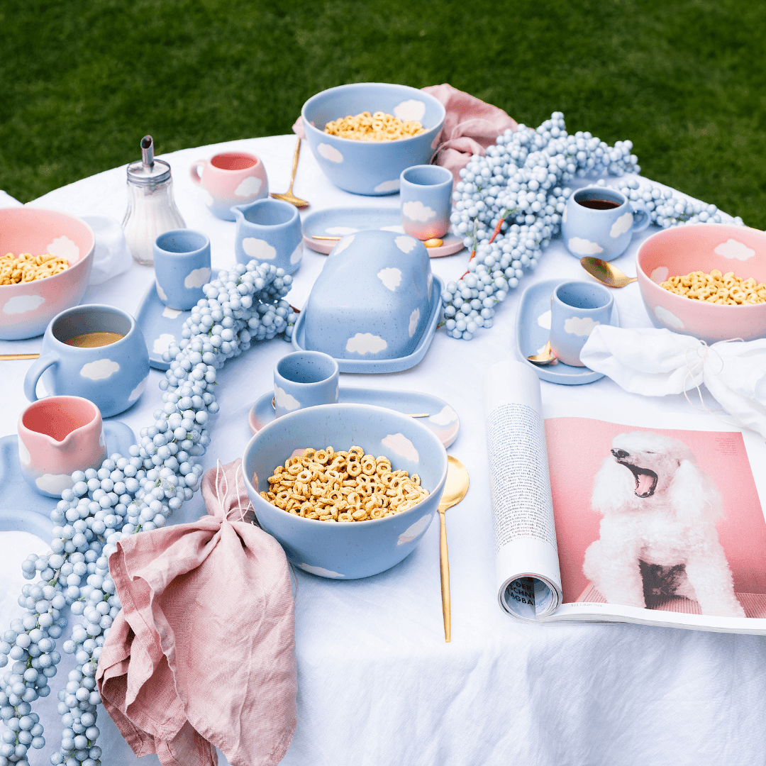 Egg Back Home – wholesale Smörtallrik – Smörask med molnmönster3