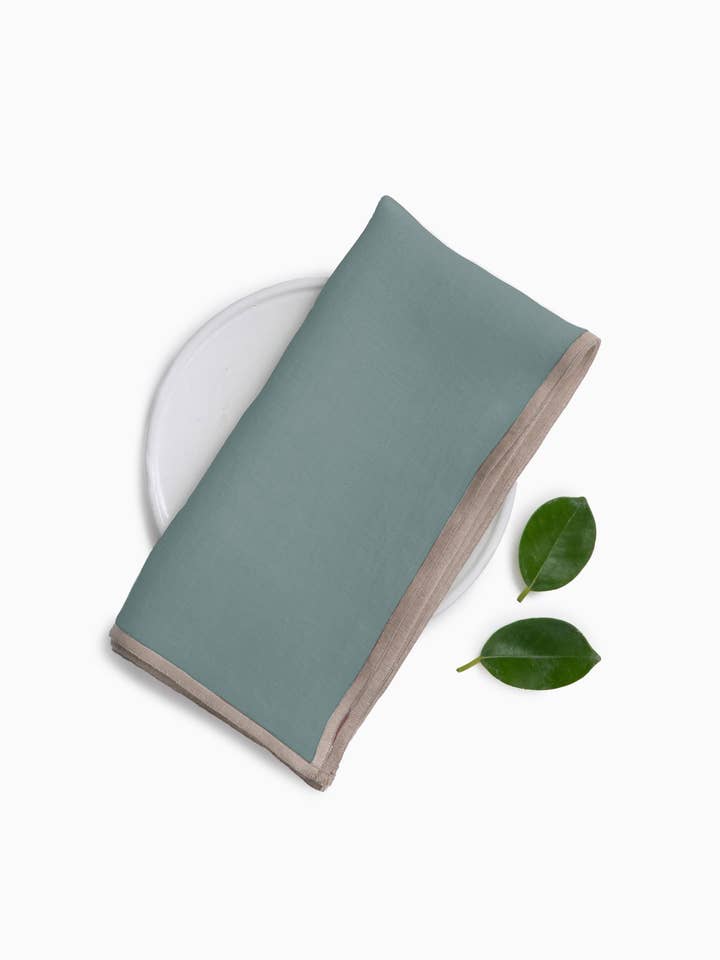 Guardanapo de Linho Bordado com Agulha Natural por atacado de Live Linen