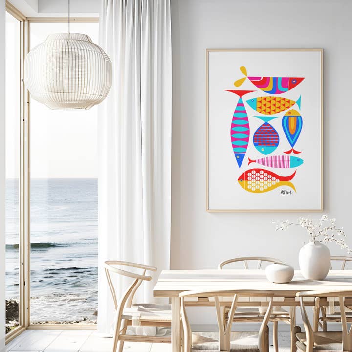 Fish Pop Art Print for wholesale by M Design Studio Gifts