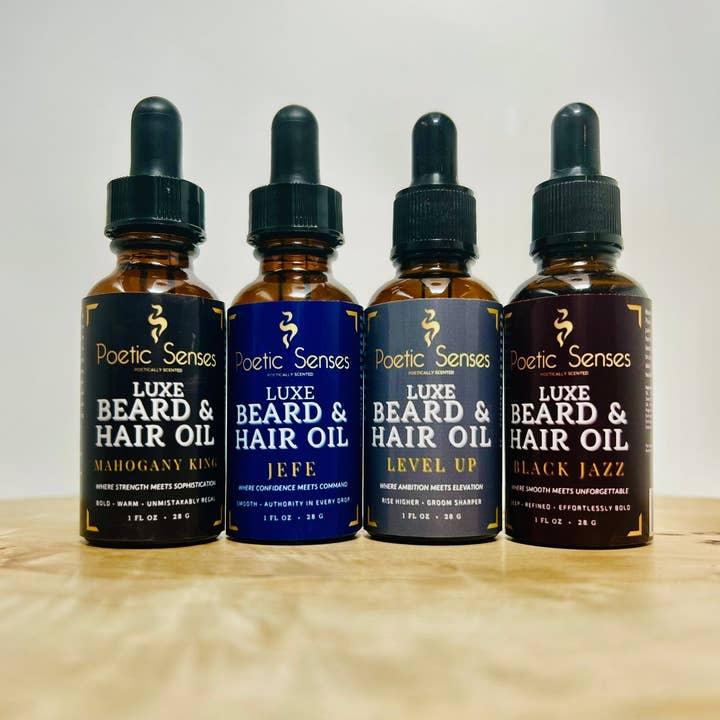 Huile de Barbe & Cheveux Luxe | Élixir de Toilettage Prestige Poetic Senses pour la vente par Poetic Senses