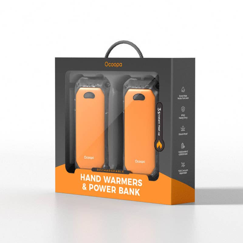 Orange Ocoopa Outdoor Hand Warmer Power Bank Ip56 Waterproof for wholesale on Faire1