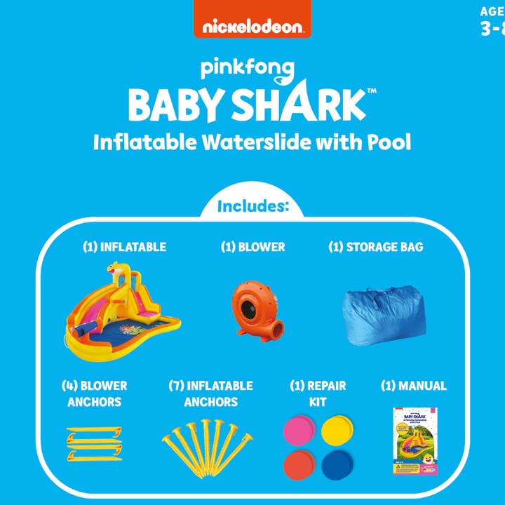Funormous - Wholesale Inflatables - Baby Shark Inflatable Water Slide with Pool5