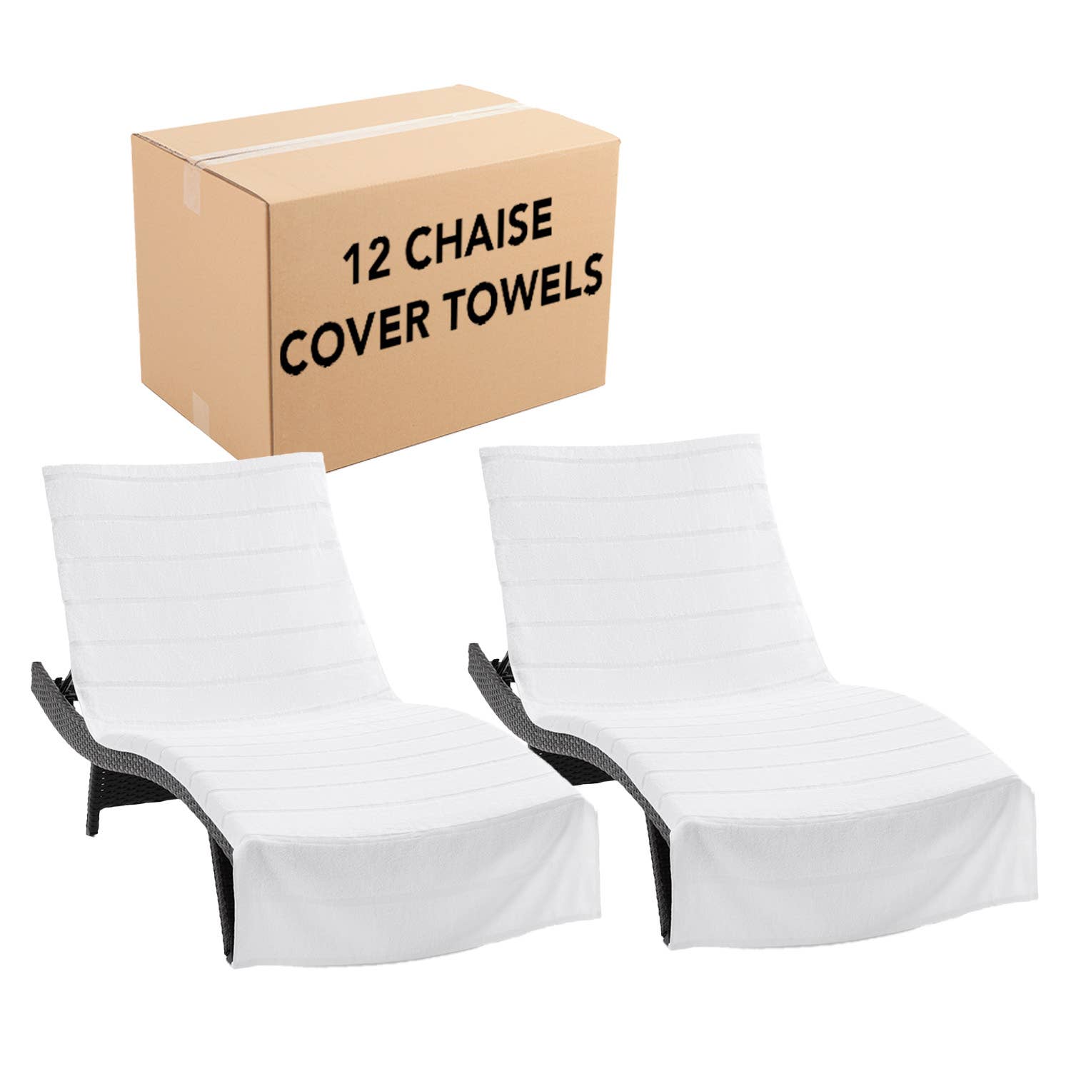 Arkwright Home - Wholesale Beach Towel - 2 Pack of Chaise Lounge Chair Towels, Fitted Pocket12