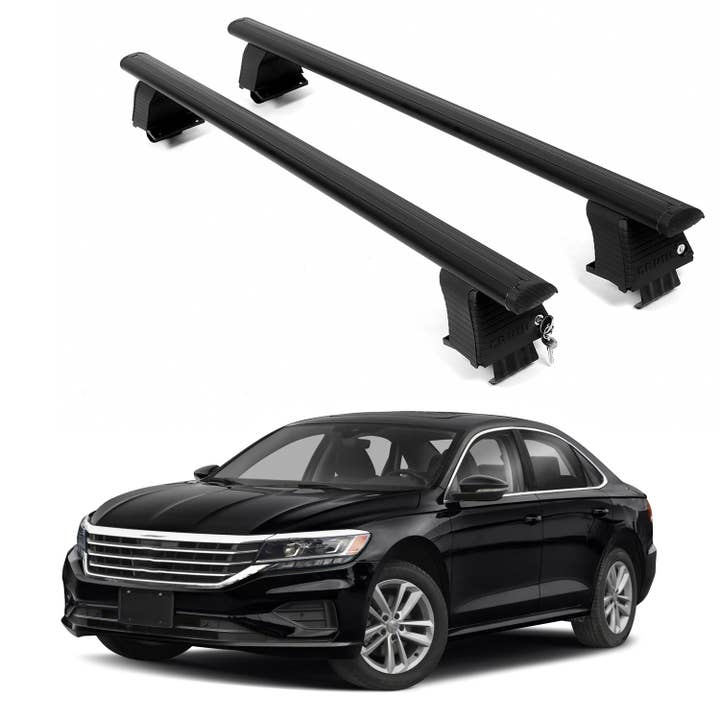 Barras Transversales de Techo ERKUL Para VOLKSWAGEN PASSAT 2020-2022 Techo Desnudo Aluminio Negro para venta al por mayor de Erkul Auto USA