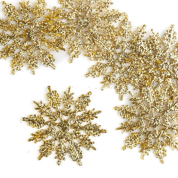 Factory Direct Craft - Wholesale Ornament - Pack of 6 Gold Glittered Snowflake Ornaments (Select Size)1