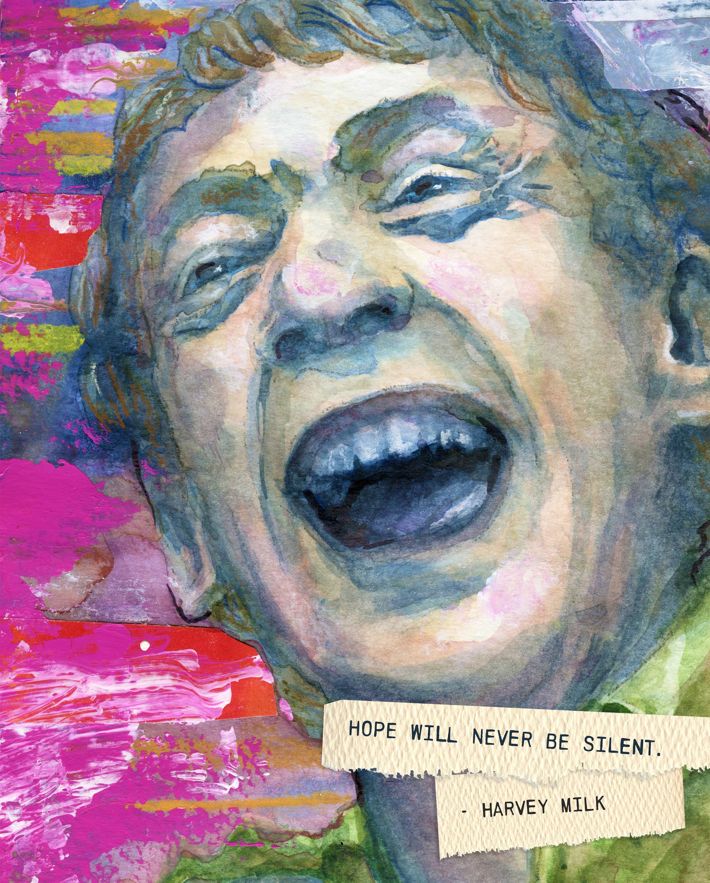 Lynell Ingram - Wholesale Art Print - LGBTQ Activist Harvey Milk Portrait 8x10" Fine Art Print1