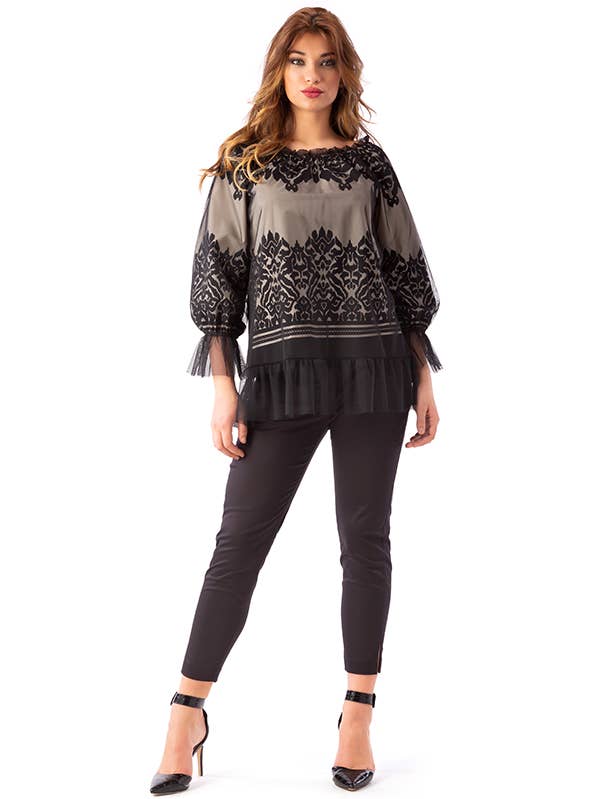 Popline tunika med elastan, kostymmönster för wholesale av ZUMBI Fashion Store