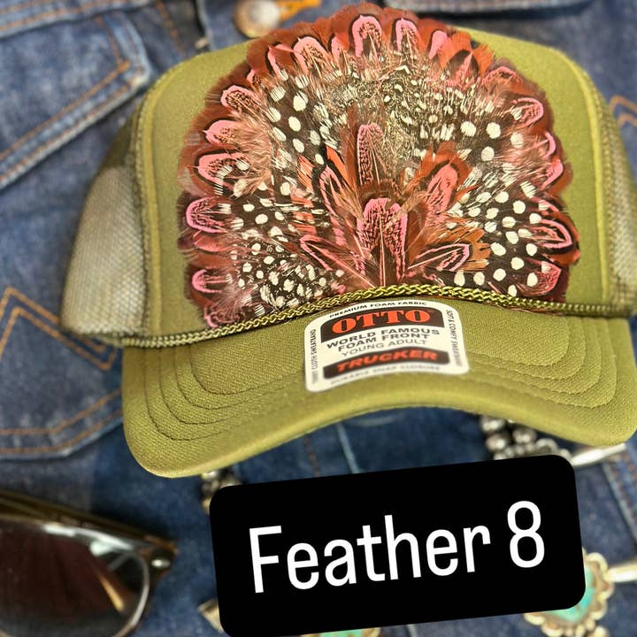 High Ho Silversmithing - Wholesale Trucker Hat - Women's - GREEN FEATHER TRUCKER HAT7