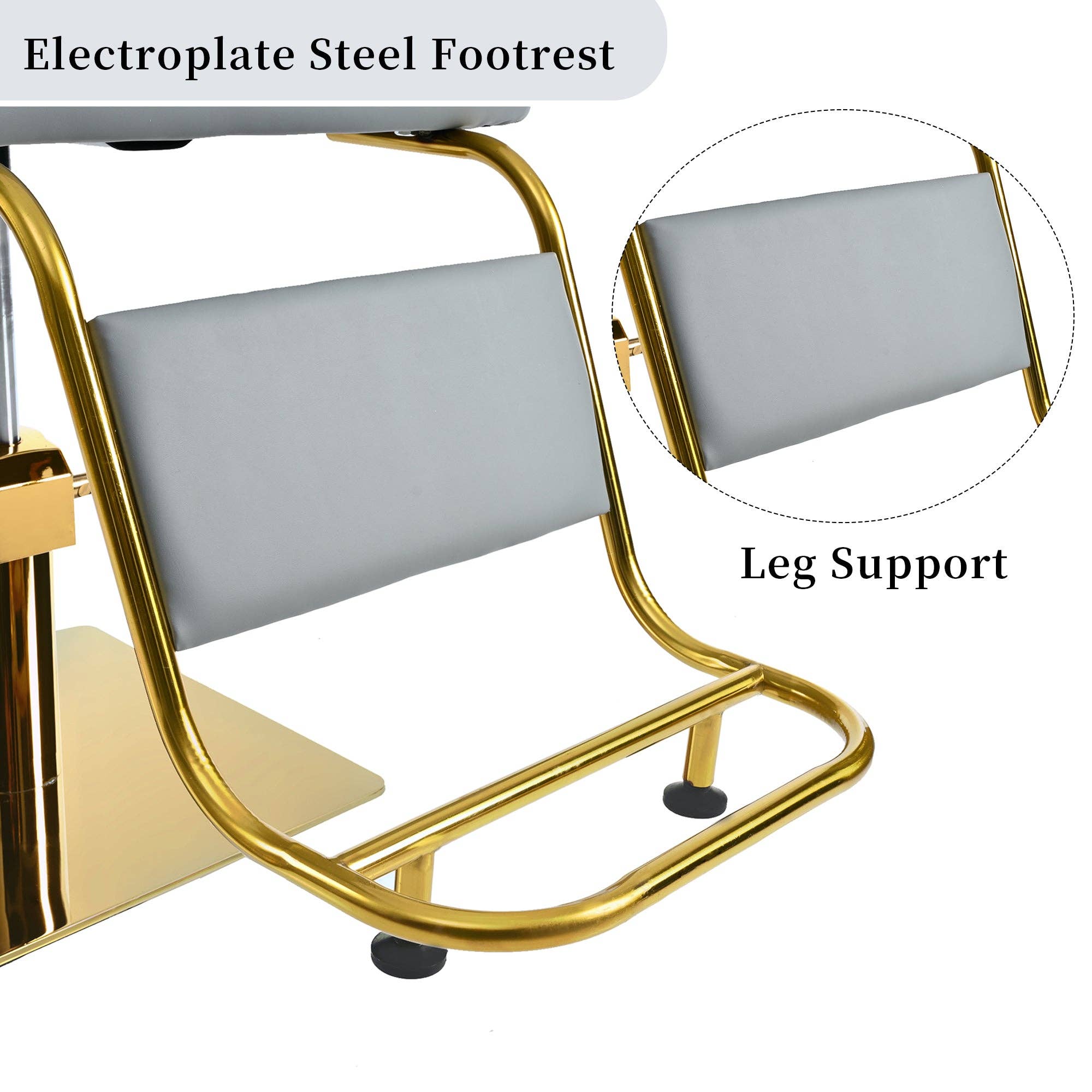 39F Inc. - Wholesale Chair - Adjustable Gray Salon Chair with Hydraulic Pump, 330 lbs5