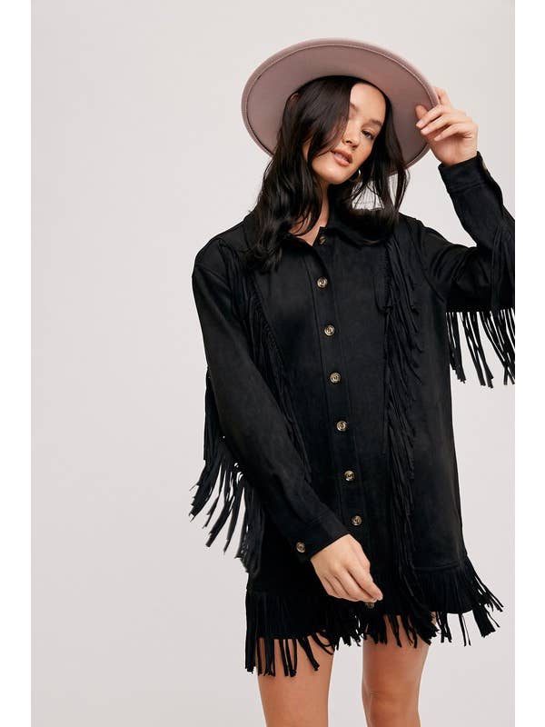 Vanilla Monkey - Wholesale Jacket - Women's - Vegan Suede Fringed Jacket