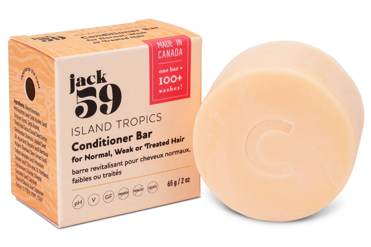 Jack59 Inc. - Wholesale Hair Conditioner - Island Tropics Conditioner Bar - Fresh Coconut - Jack59