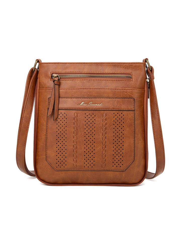 PATRICIA VEGAN EXPANDABLE XBODY BAG- XB-2356-TAN- NEW IN for wholesale by Serenade Beverly Hills Collection