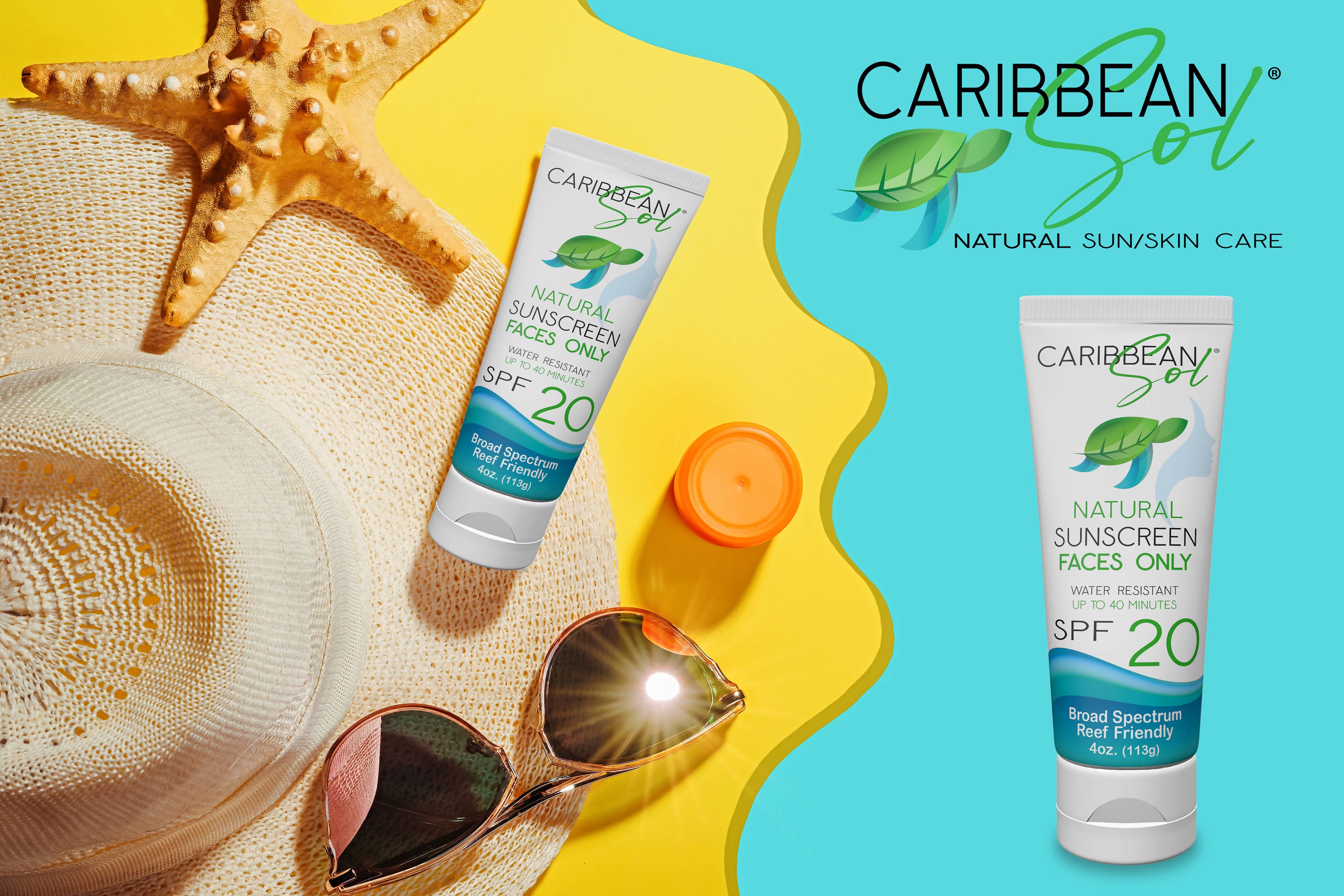 Caribbean Sol - Vente Crèmes solaires - Caribbean Sol Natural Faces Only SPF 20 - 4 oz3