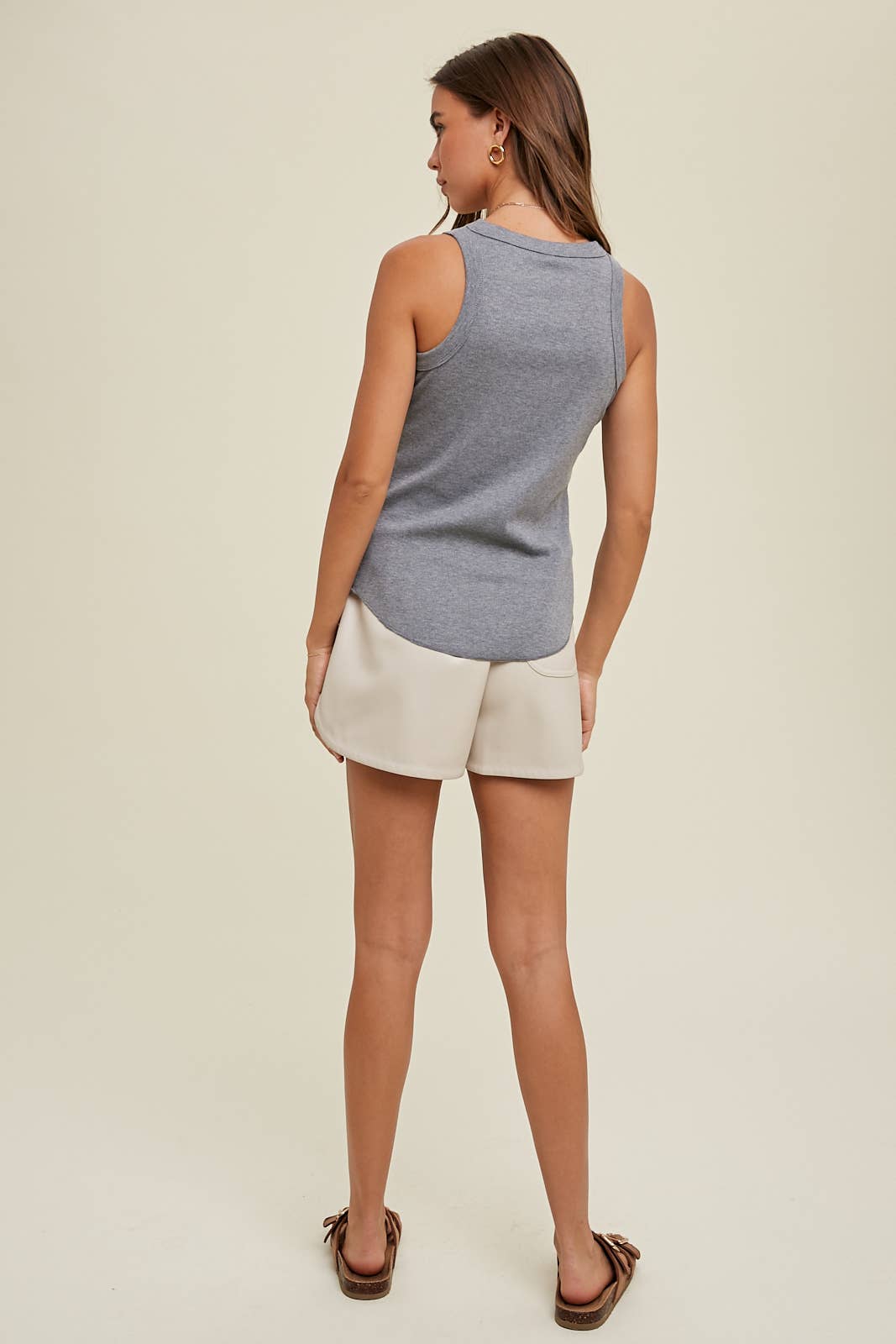 Wishlist Apparel - Wholesale Tank Top - Women's - CREW NECK RIBBED KNIT TANK TOP / WL18-104431