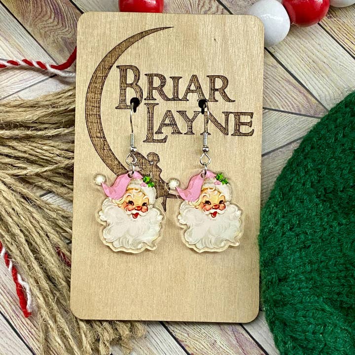 Briar layne - Wholesale Dangle Earrings - Vintage Santa Christmas Holiday Earrings1