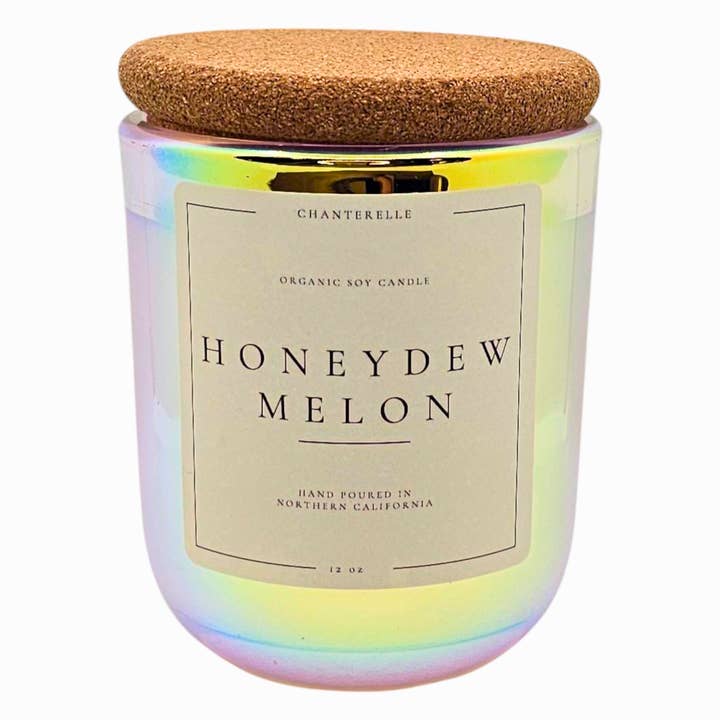 Honeydew Melon Organic Soy Candle 12 oz for wholesale by Chanterelle