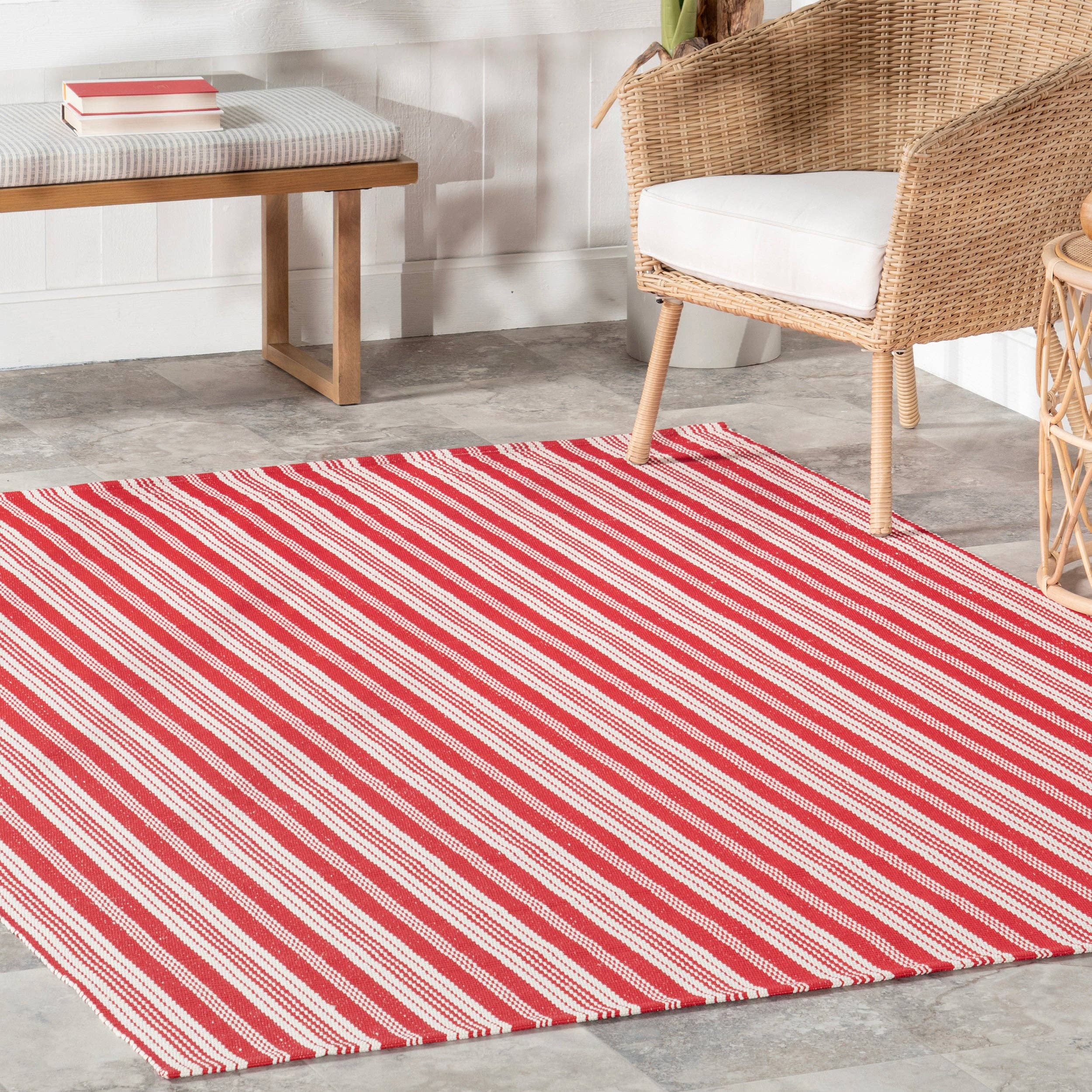 nuLOOM - Wholesale Area Rug - Home Conservatory Ticking Stripe Handwoven Indoor/Outdoor Area Rug50