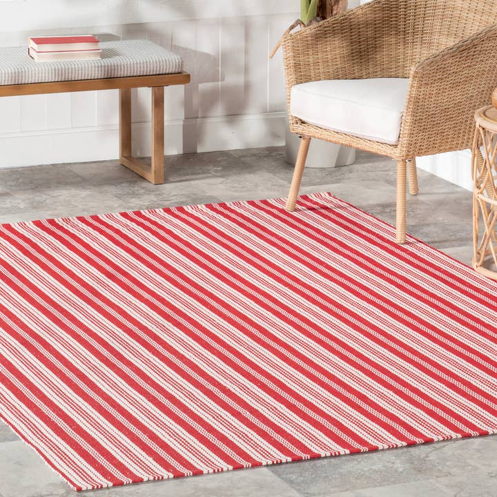 nuLOOM - Wholesale Area Rug - Home Conservatory Ticking Stripe Handwoven Indoor/Outdoor Area Rug50