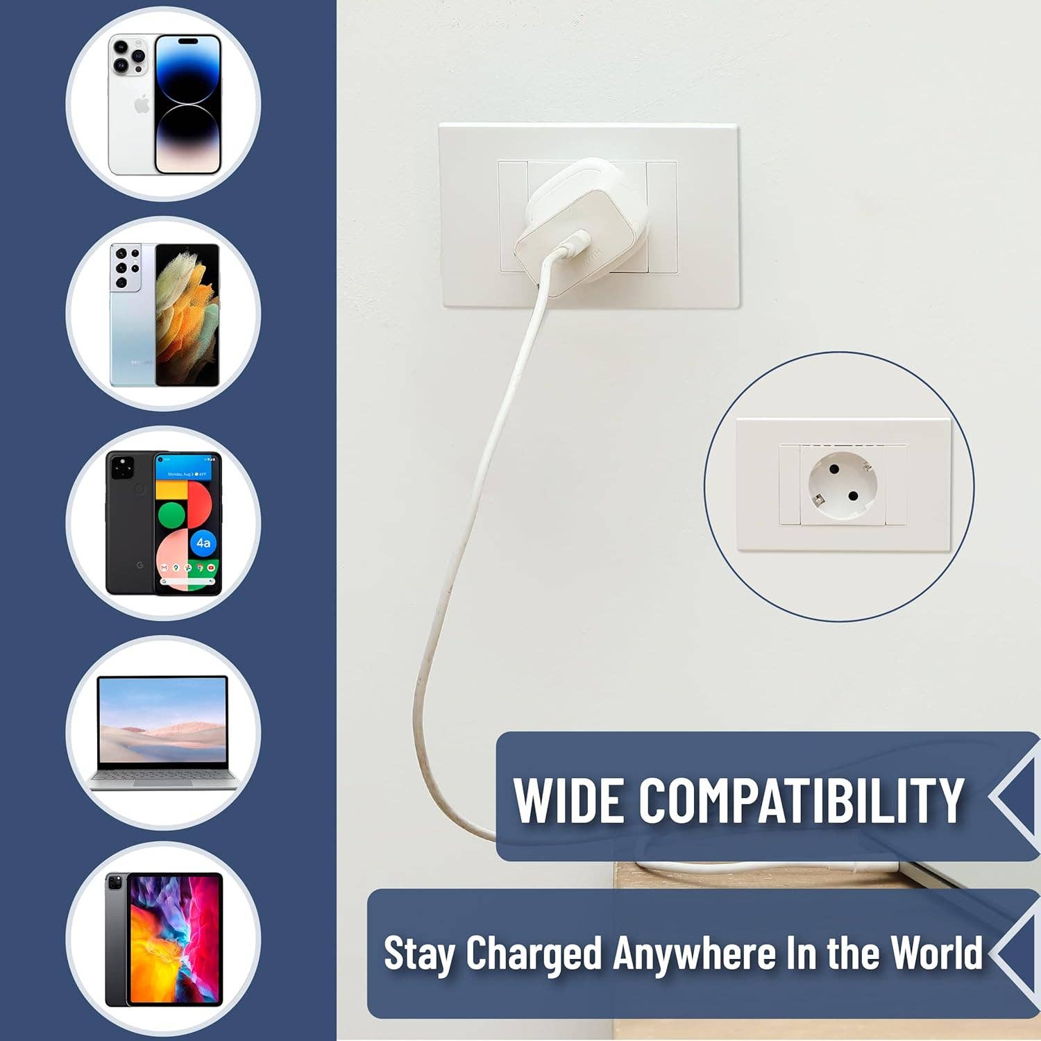 Bates Choice - Vente Adaptateurs secteurs - Bates - Adaptateur de voyage européen, 2 pièces, Type E/F4