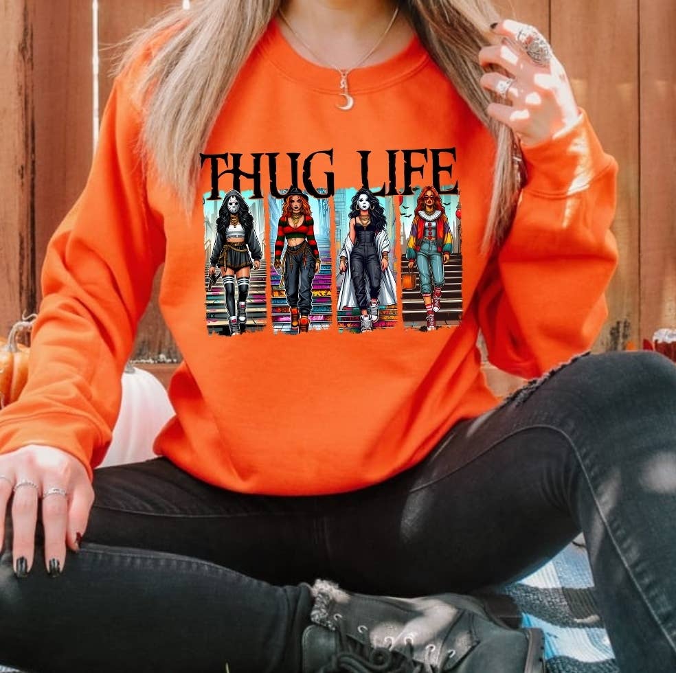 Lush Designs - Venta al por mayor Sudadera estampada - Mujer - Sudadera Thug Life0