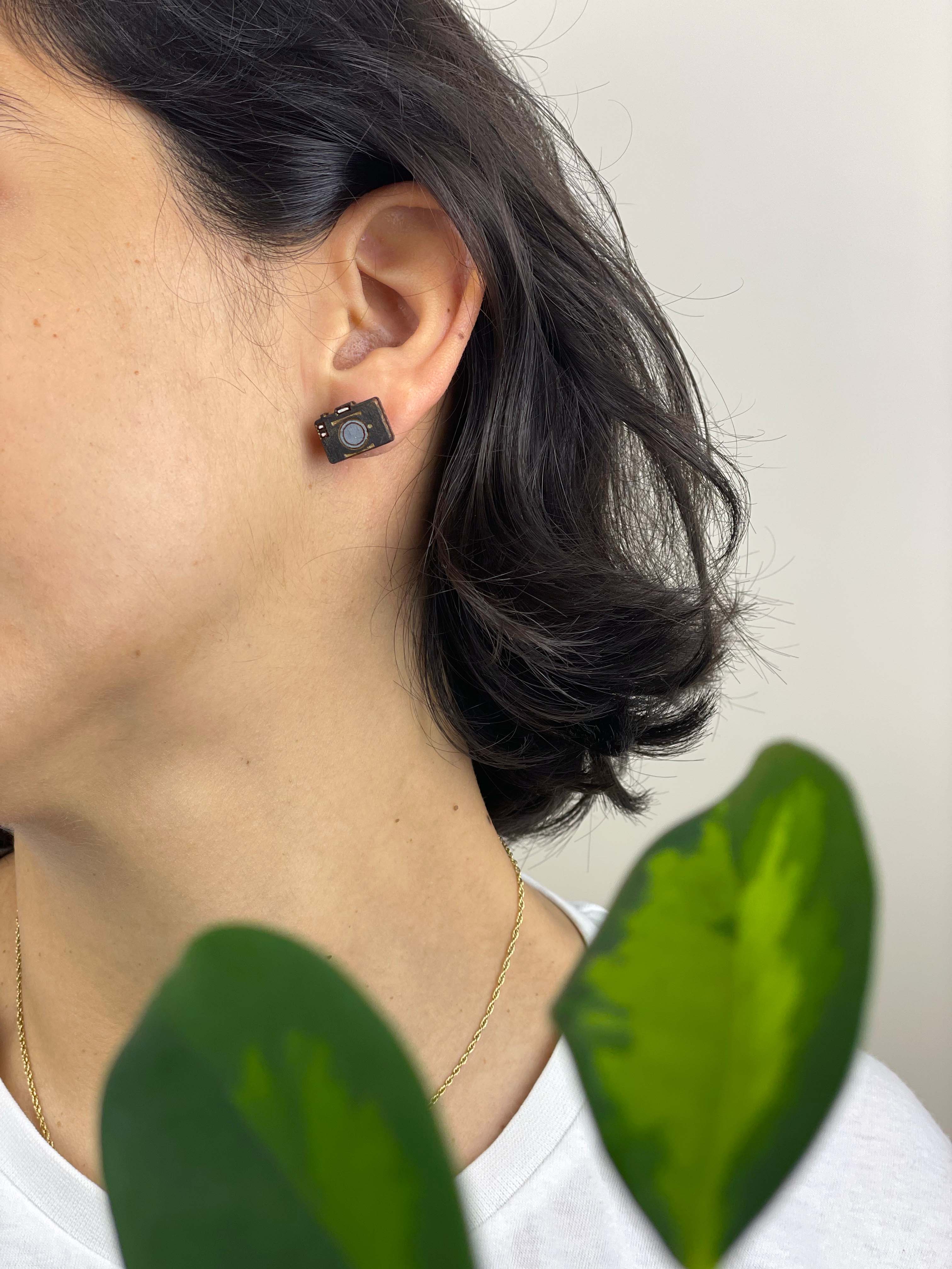 Poppin' Tags Design - Wholesale Dangle Earrings - Wooden Earrings: Camera1