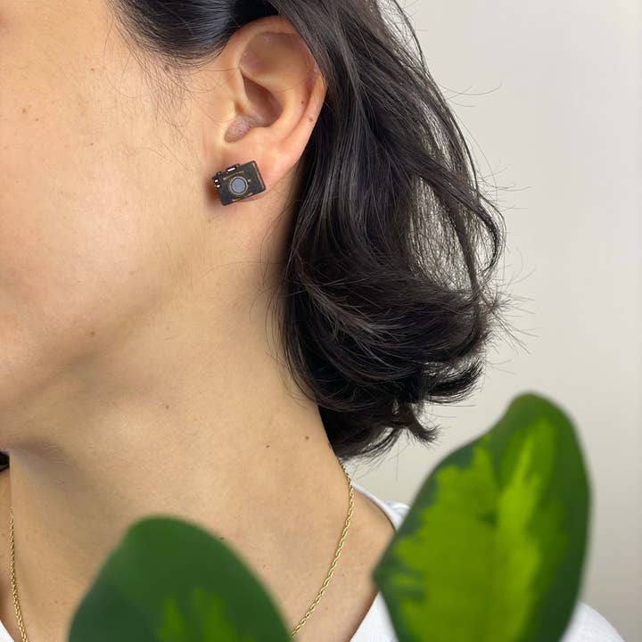 Poppin' Tags Design - Wholesale Dangle Earrings - Wooden Earrings: Camera1