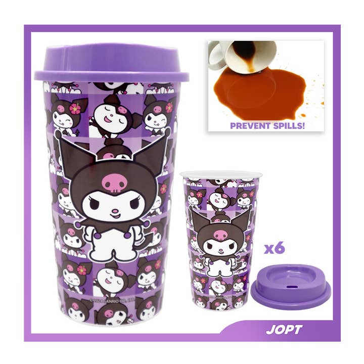 PINEAPPLE Beauty - Wholesale Drinking Glass/Cup - UPD JOPT Kuromi 20oz Tumbler Cup with Lid - 6 pcs
