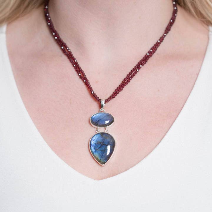 Handmade Labradorite Pendant Necklace for wholesale by Tiny Rituals